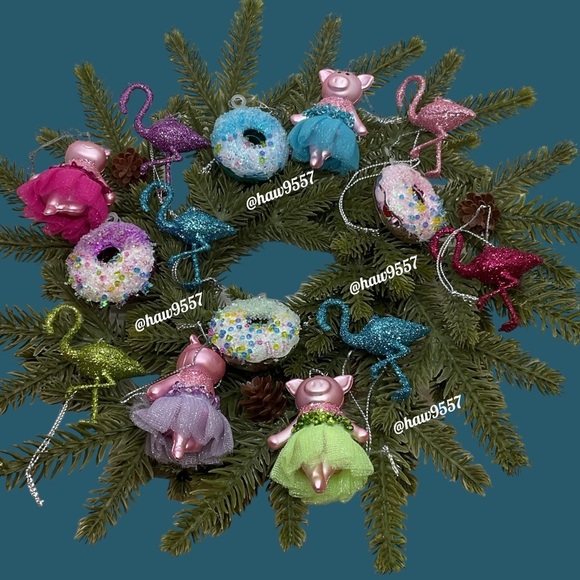 14 Multicolor Collection Glittering Mini Christmas Tree Ornaments … - Picture 7 of 7